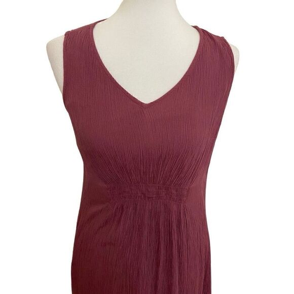 Soft Surroundings Mauve Katriene Sleeveless Crinkle Maxi Dress Small - Picture 2 of 6